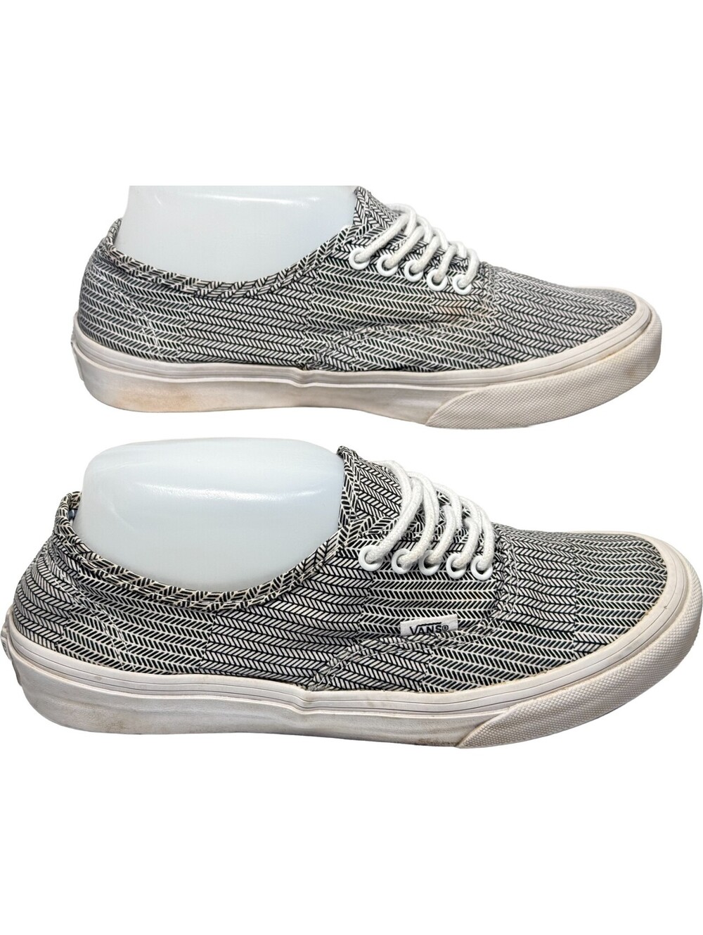 Vans Off the Wall Low Pro Herringbone Canvas Shoes Mens 6.5 Womens 8 B&W TC6D